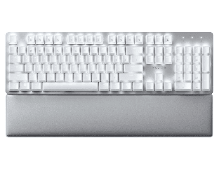 Razer Pro Type Ultra white Keyboard With Razer Yellow switches Used Without Box
