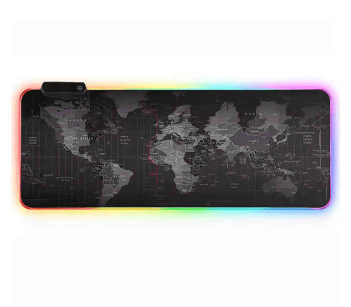 RGB Gaming Mouse pad - World Map Print RGB XL Gaming Mousepad With 15 Lighting Modes