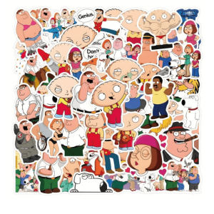5pcs Family Guy Themed PVC Stickers Set - Versatile Self-Adhesive Decals