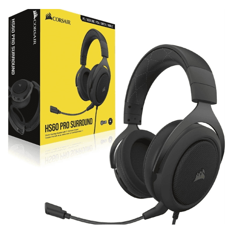Corsair HS60 Pro Surround Gaming Headset | 7.1 Surround Sound & Noise Cancellation Mic