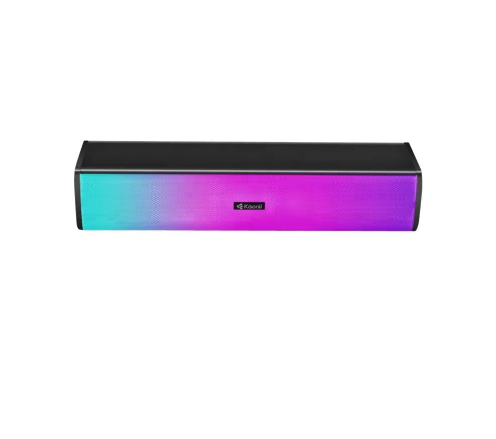 Kisonli I-630 RGB USB Soundbar Speaker – 2.0 Channel Desktop Speaker for PC Laptop with RGB Lights