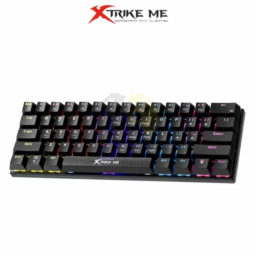 Xtrike Me GK-916 60% Mechanical Gaming Keyboard – Red Switches | Rainbow LED Backlit | Anti-Ghosting Compact Gaming Keyboard