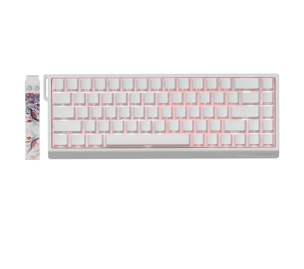 Madlions 68HE Side Printed Key Caps White Color Magnetic Switch Gaming Keyboard – 68% Layout, 8000Hz Polling Rate
