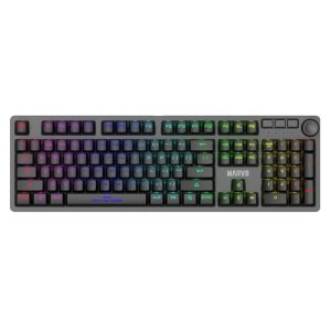 MARVO KG954 Full Size Mechanical Gaming Keyboard with Detachable USB Type-C Cable, Blue Switches, Rainbow Backlight, Dedicated Media Controls & Volume Knob