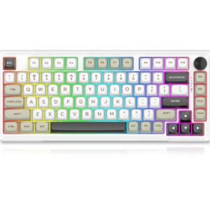 E-YOOSO Z-82 TRI MODE RGB Mechanical Gaming Keyboard White Grey Black LEOBOG Graywood V3 Switch
