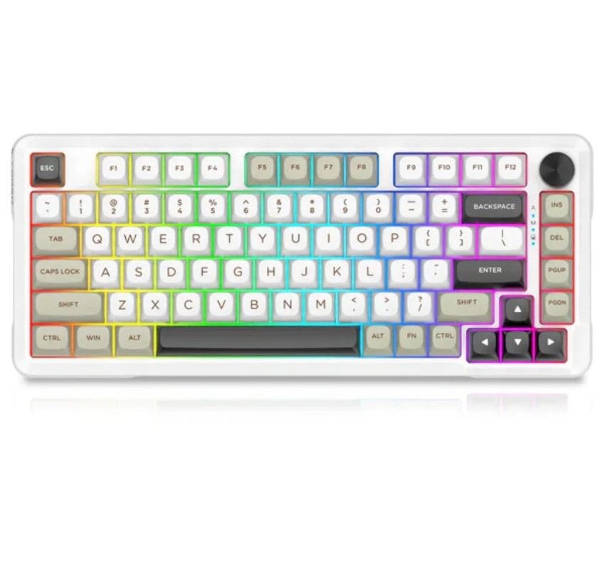 E-YOOSO Z-82 TRI MODE RGB Mechanical Gaming Keyboard White Grey Black LEOBOG Graywood V3 Switch