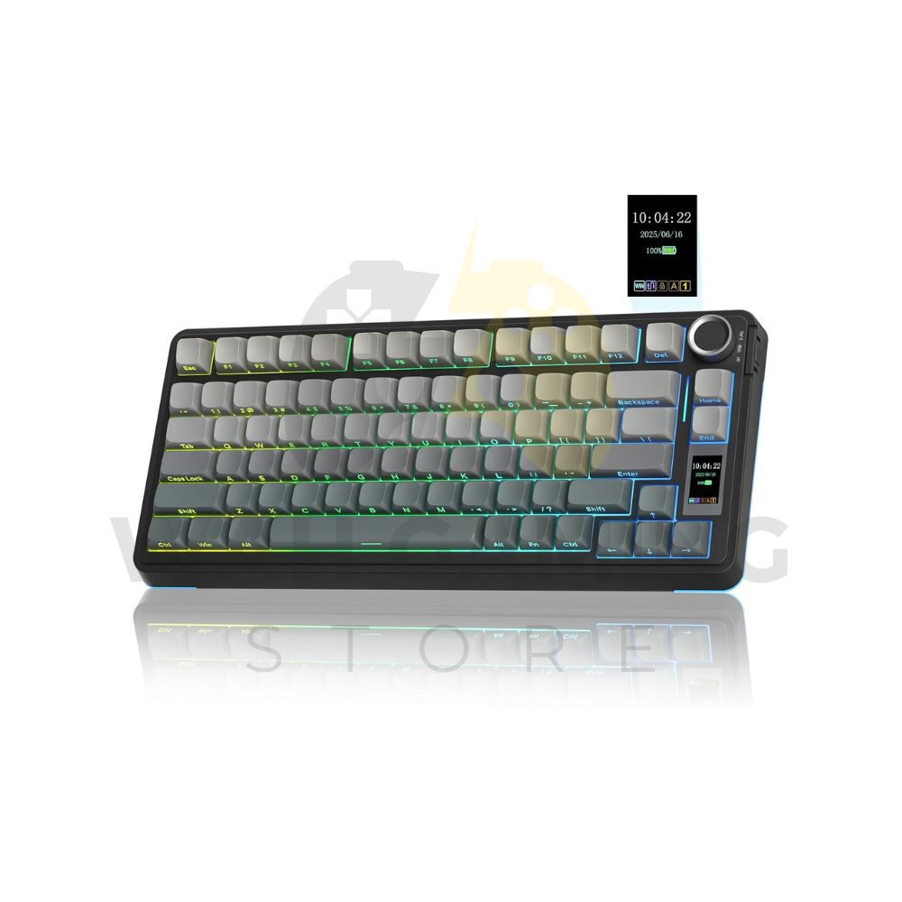 AULA S75 Pro Tri-Mode Wireless Mechanical Gaming Keyboard | 75% 80-Key, LCD Screen, Knob & Hot-Swappable