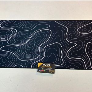 Topographic Black Gaming Mousepad – Extended XL XXL Desk Mat