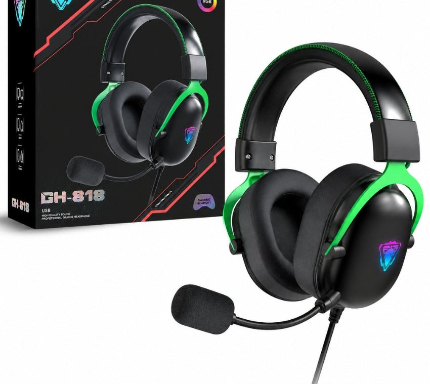 JEDEL GH818 USB 7.1 Surround Sound RGB Gaming Headphones with Noise Cancellation Microphone And Ultra LightWeight Design