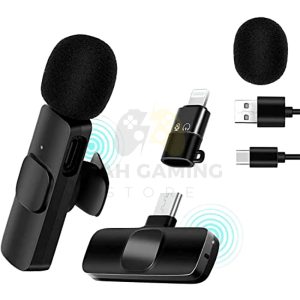 K9 Wireless Microphone with Lightning Adapter – Wireless Lavalier Mic for Android, iPhone, PC & USB-C Devices
