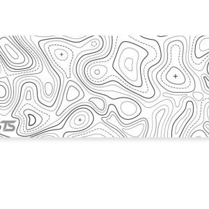 Topographic White Gaming Mousepad – Extended XL XXL Desk Mat