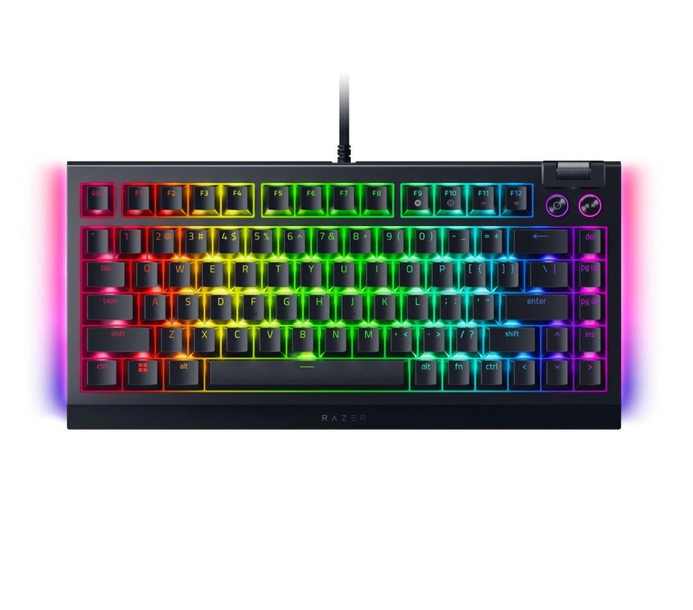 Razer BlackWidow V4 75% Mechanical Gaming Keyboard – 8000Hz HyperPolling, Hot-Swappable, RGB, Razer Orange Switches