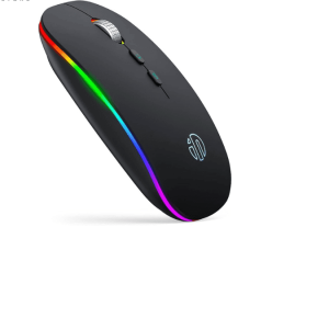 HP W10 Wireless Rechargeable Bluetooth Mouse With RGB Lights Adjustable DPI Silent Click 500Mah Long Battery