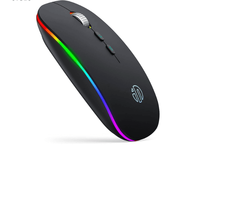 HP W10 Wireless Rechargeable Bluetooth Mouse With RGB Lights Adjustable DPI Silent Click 500Mah Long Battery