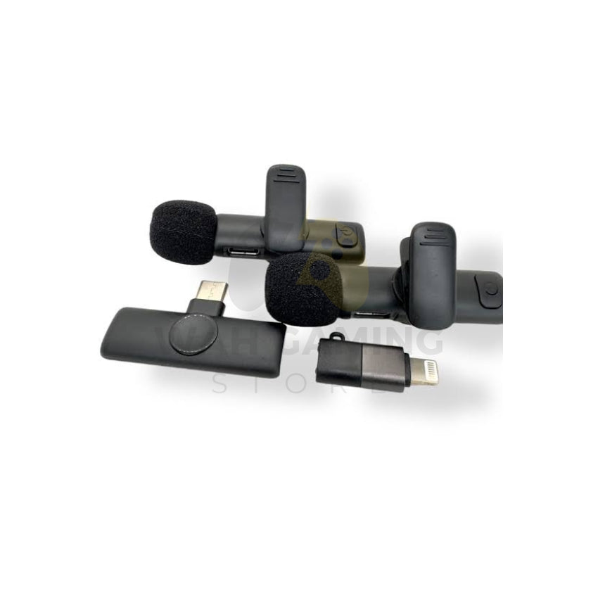 K11 Dual Wireless Microphone with Lightning Adapter – Dual Lavalier Mic for Android, iPhone, PC & USB-C Devices