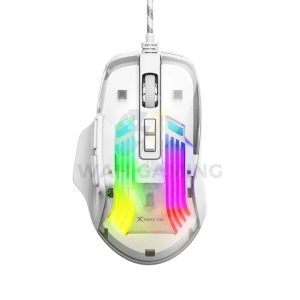 Xtrike Me GM-319 RGB Wired Gaming Mouse – 7200 DPI | 7 Programmable Buttons | Transparent RGB Gaming Mouse (White)