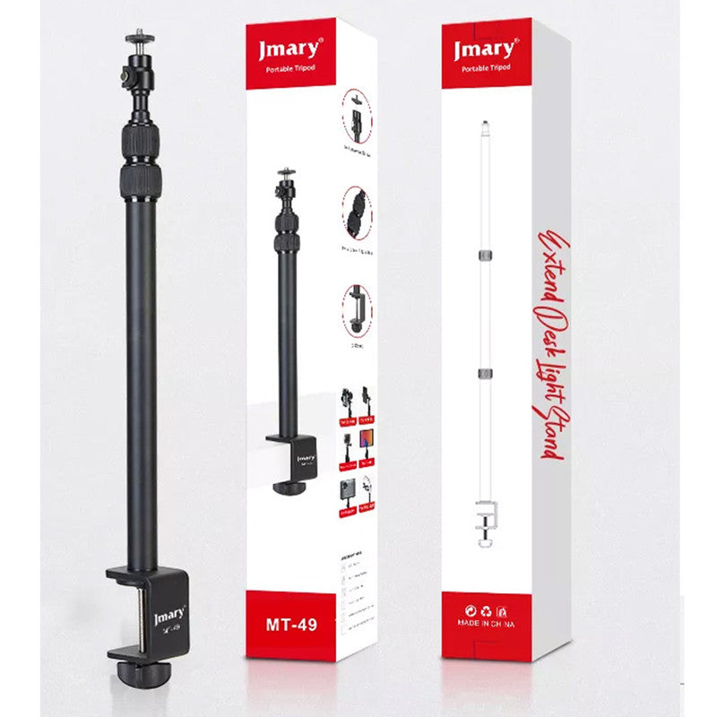 Jmary MT49 Tabletop C Clamp Desk Mount Stand for Camera, Ring Light, LED Video Light & Streaming Setup