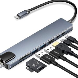 Type-C to 8-in-1 USB Hub Adapter