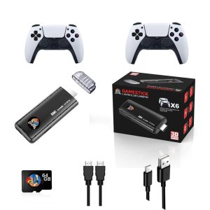 X6 4K HD Game Stick Console – Retro Gaming Console with Dual 2.4GHz Wireless Controllers, 64GB & 20,000+ Built-in Games(Highest Quality)