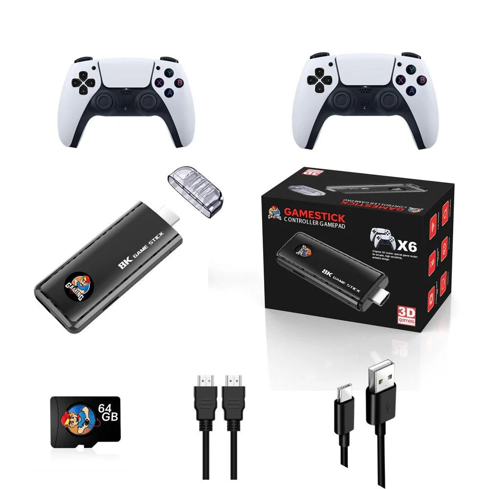 X6 4K HD Game Stick Console – Retro Gaming Console with Dual 2.4GHz Wireless Controllers, 64GB & 20,000+ Built-in Games(Highest Quality)