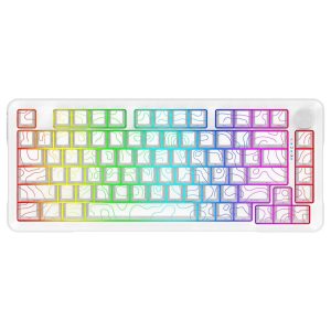 E-Yooso Z82 White Contour RGB Mechanical Gaming Keyboard – 81 Keys Tri-Mode Wireless, Hot Swappable, 4000mAh Battery