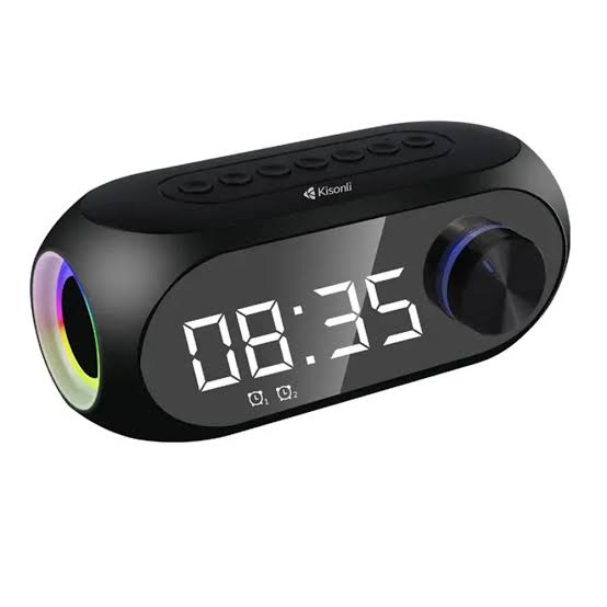 Kisonli LP-2S RGB Bluetooth Speaker with Alarm Clock, Digital Display & TF Card Support